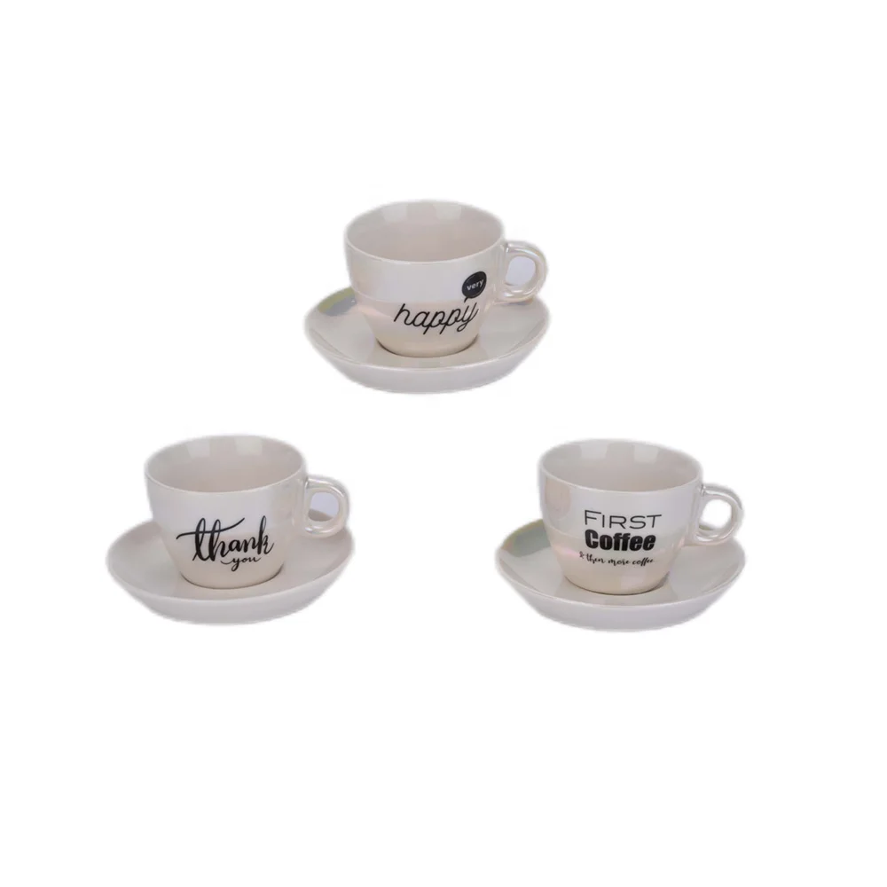 High Appearance High Graded plating glaze Ceramic mug  coffee mug with plate