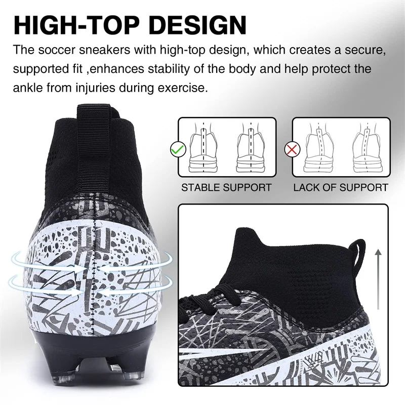 Hot Sell Factory Custom Cheap High Top AG FG Cleats Mens Women Oem Soccer Boots Shoes American Football Soccer Cleats For Boy