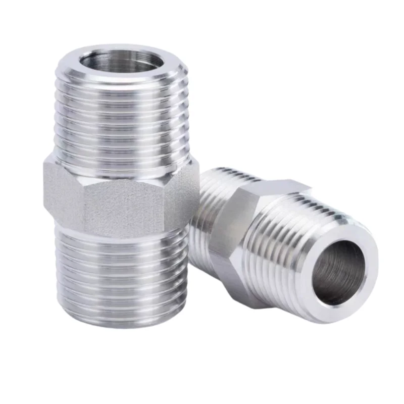 Out-Thread Double Connector with High Sealing Performance Durable Double-Ended Male Thread Adapter for Pipe Connection  1/2NPT