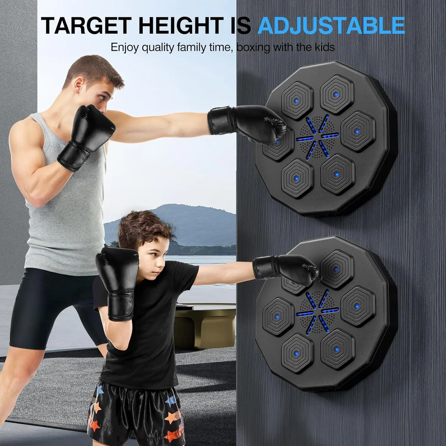 2024 Electronic Smart Bluetooth Music Musical Boxing Machine With Boxing Gloves For Adults Wall Target