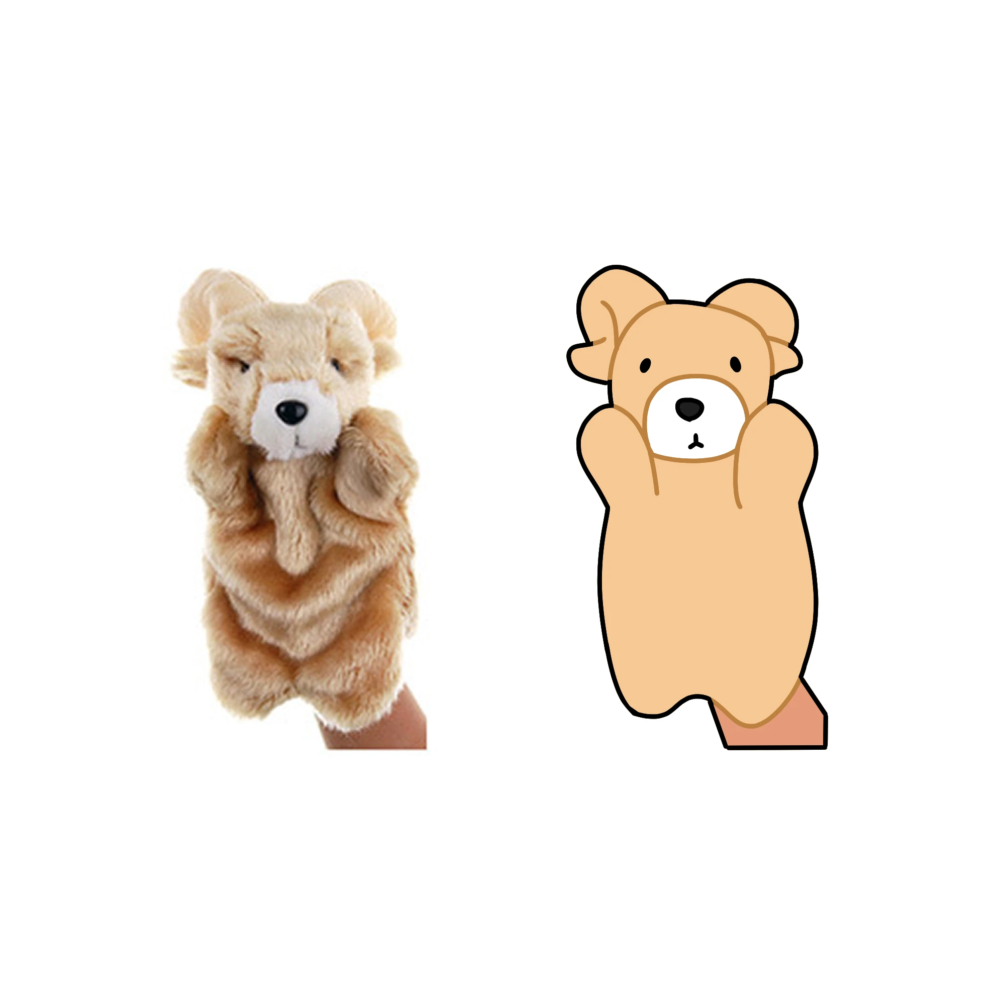 ODM Lovely Soft Plush Animal Hand Puppet Funny Piggy Little Monkey Little Bear Hand Puppet