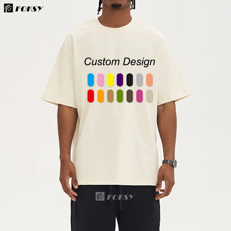 Wholesale Bulk 210 220 250 300 Gsm Oversize-T Shirt Drop Shoulder Oversized Unisex Blank Plain High Quality 100% Cotton T Shirt