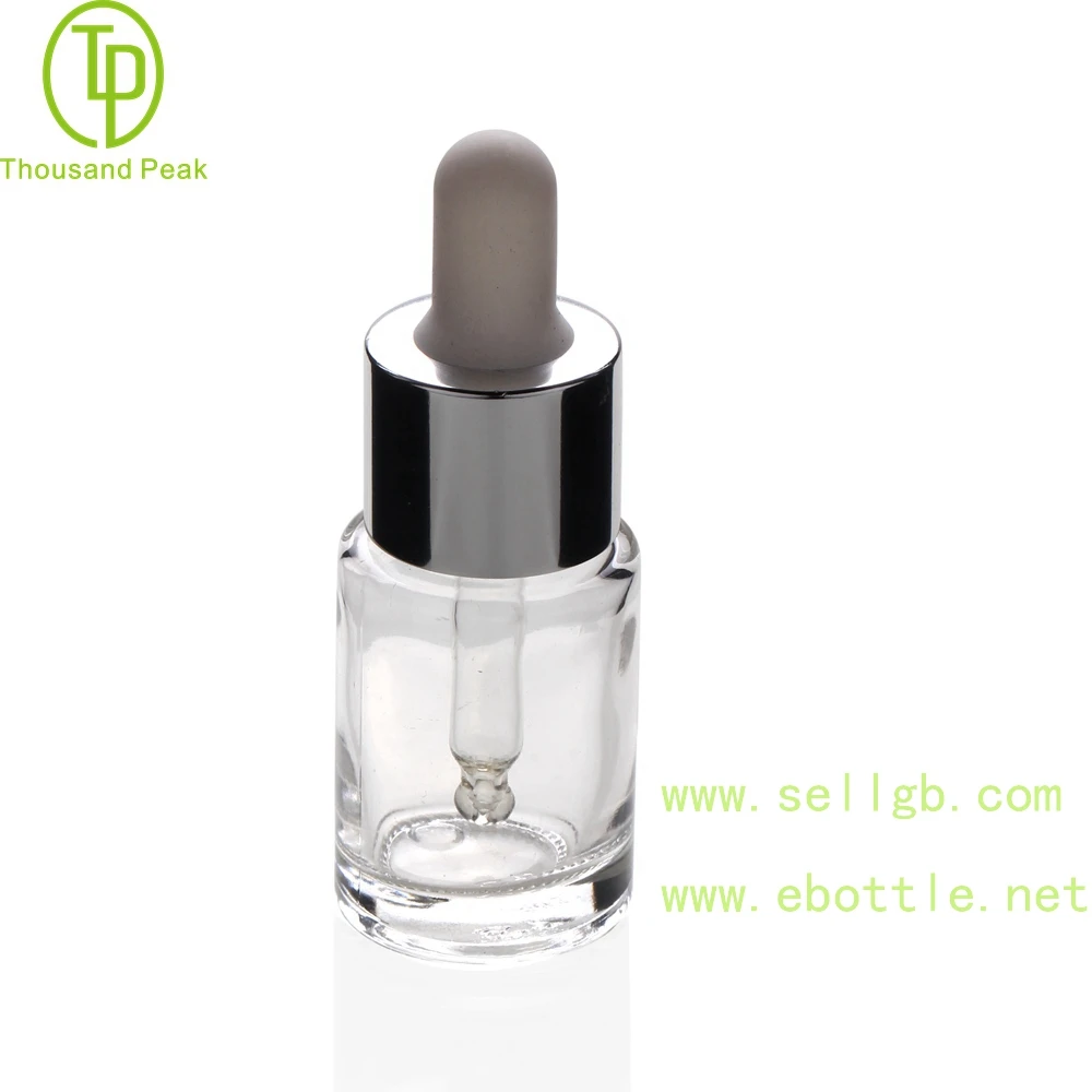 
TP-2-170 10ml thick bottom wall glass dropper bottle for cosmetic pharmacy essential oil and serum with alumite cap and rubber 