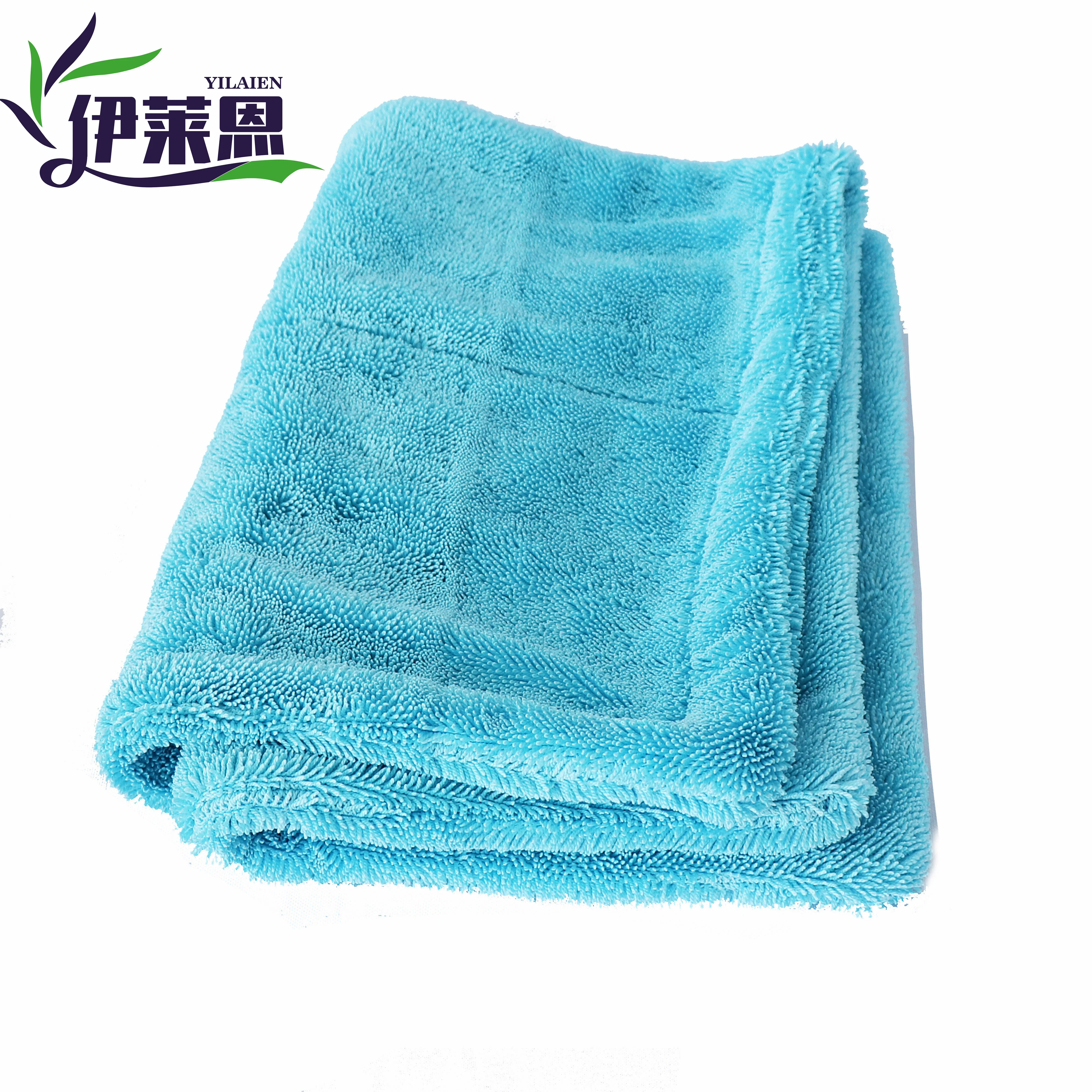50*80 Cm Microfiber Twisted Drying Towel Double Side 1400 Gsm Car Washing Towel