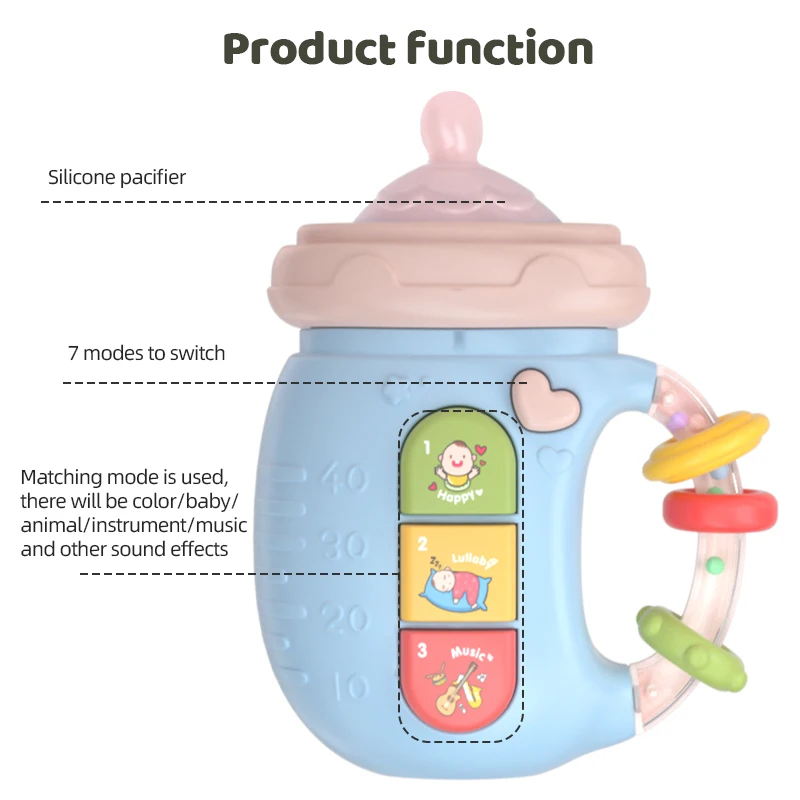 Zhorya Baby early education toy set electric story machine light music crab bottle design mobile phone toy for kids