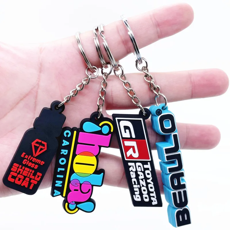 Business Advertisement Silicone Rubber Key Chains Soft Pvc Key Rings Customised Anime Personalized Branded Key Rings with Logo