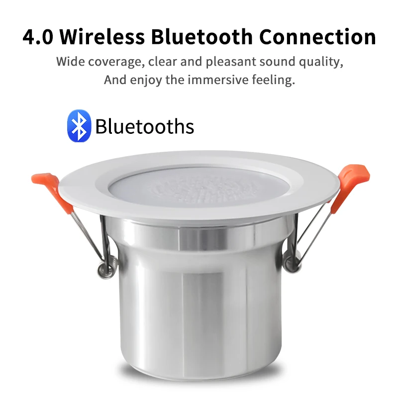Smart stereo home theater audio system Mini ceiling speakers LED lights disco indoor wireless BT speakers
