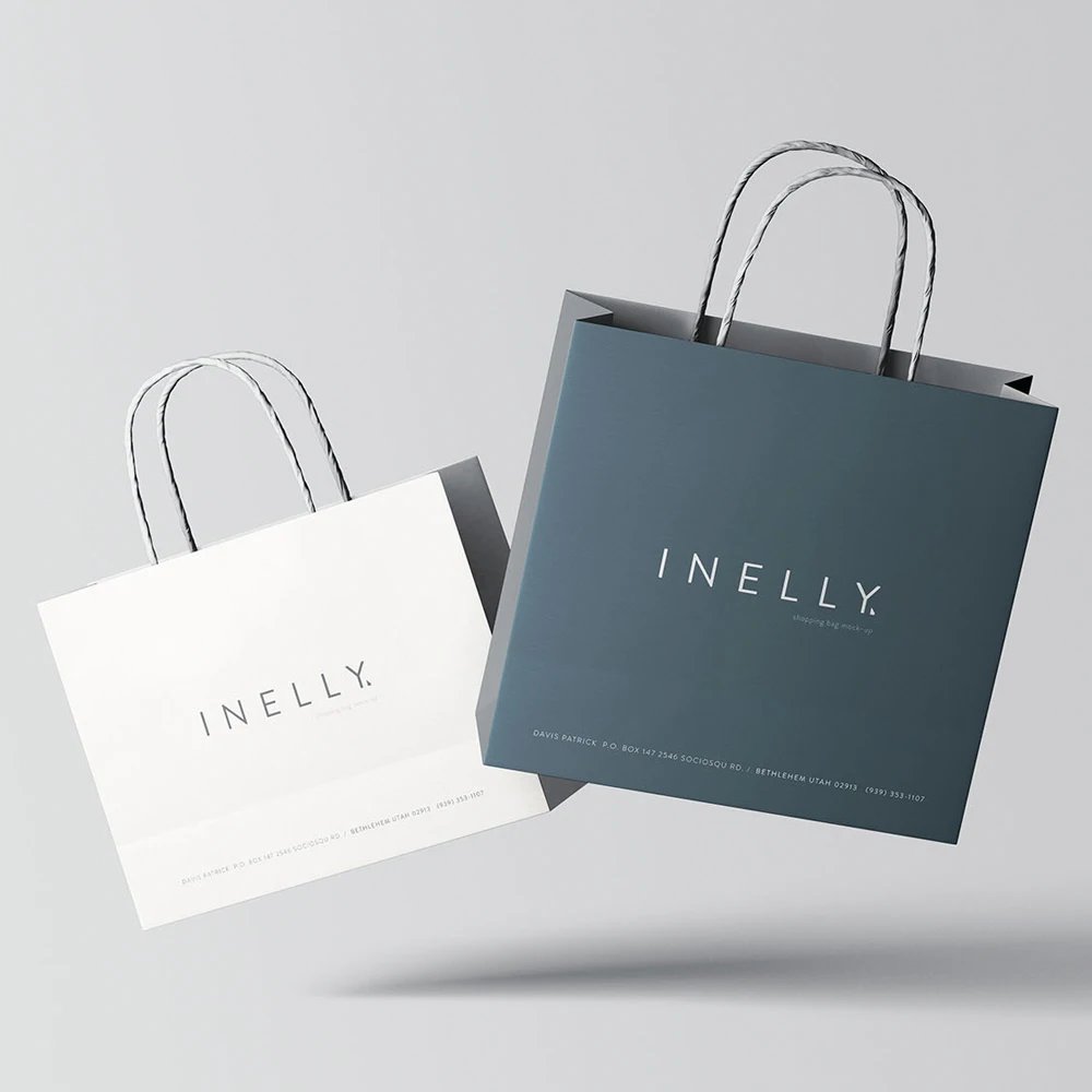 Personalized Holiday Gift Bags Printing Holographic Brown Paper Shopping Bag Mini Paper Bags for Retail Custom Logo
