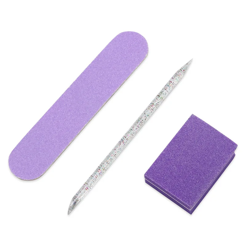 Factory Wholesale Tool False Nail Tips Colorful Comfortable Disposable Nail File Kit With Sponge Material Nail Art Tool Set