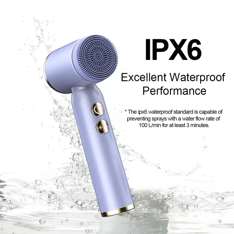hot cold silicone facial cleansing brush with led electric facial cleansing brush rechargeable