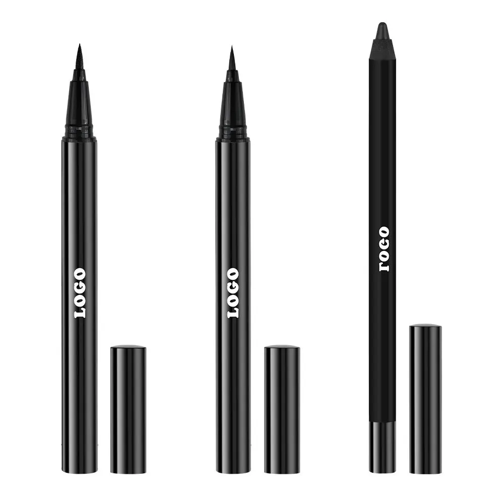 Makeup low moq waterproof private label long lasting eye liner pencil cruelty free vegan black liquid eyeliner pen