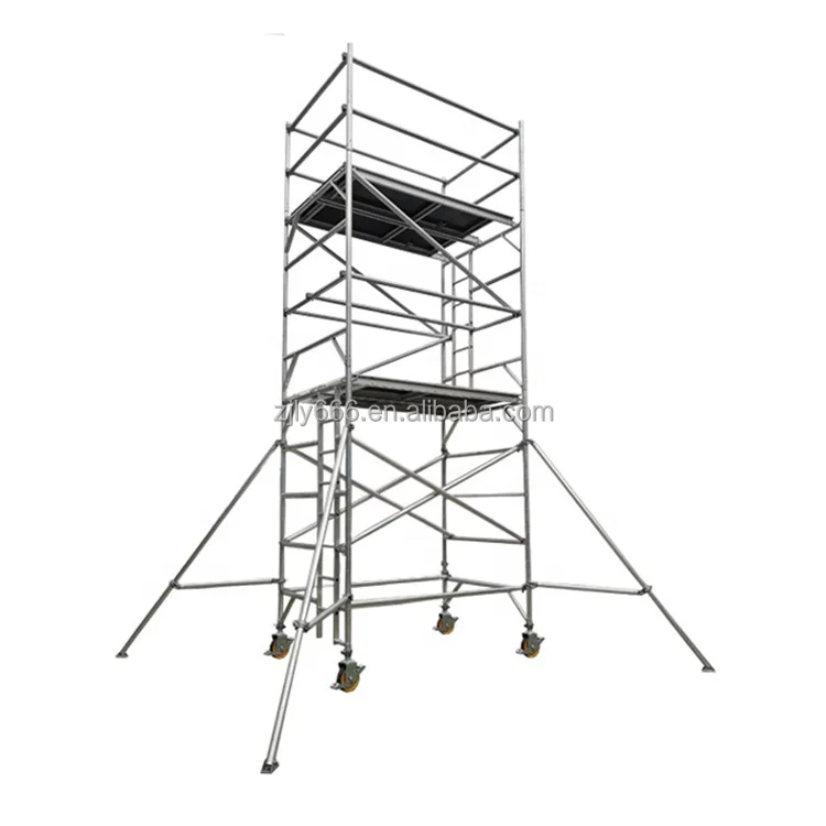 Complete system 6m 12m mobile scaffold tower ladder aluminium rolling scaffolding construction price bricky wall building tool