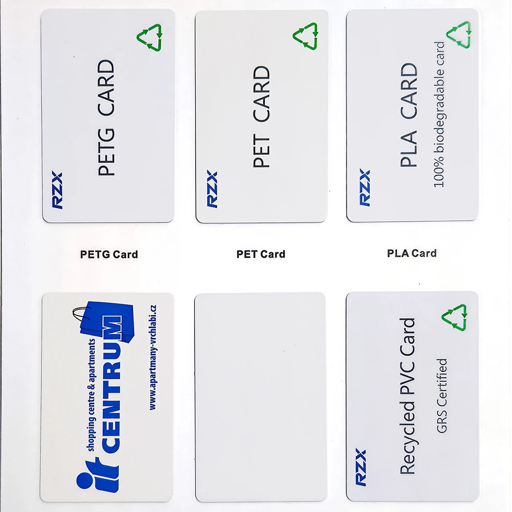 RZX Card Manufacturer CR80 85.5*54mm Customized Printing Eco-friendly RFID Smart Gift Business Access Control Cards