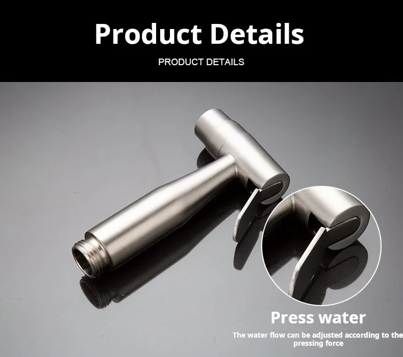High Quality 304 Stainless Steel Bathroom Brass Toilet Couple Wall Shattaf Bidet Faucet Spray power spray gun