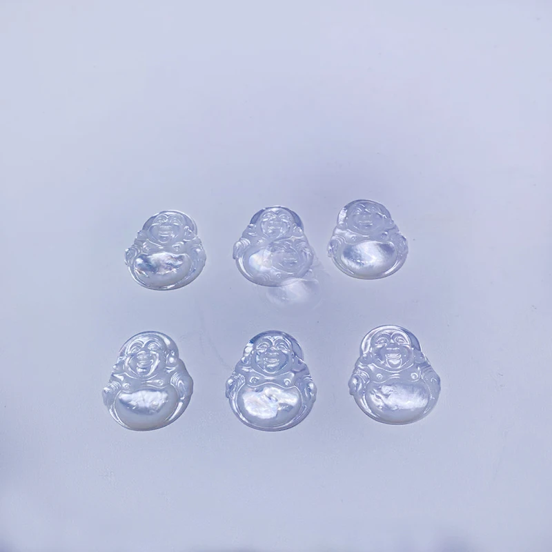 Wholesale natural crystal Maitreya Buddha carved in Australian white pearl for gift