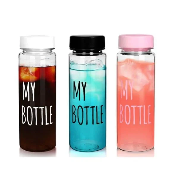 Bpa Free Creative Gift Simple Cute Outdoor Travel Student Sports Transparent Water Fruit Juice Portable Frosted Plastic Bottle