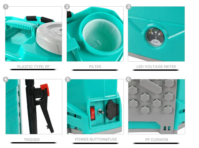 16 liters agricultural manual knapsack sprayer