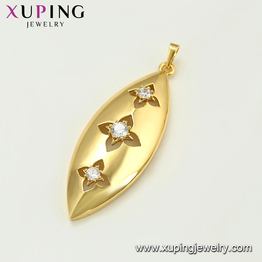 65291 xuping популярные ювелирные изделия 14k позолоченные алмазные формы цветок кулон и серьги-гвоздики ювелирный набор для женщин