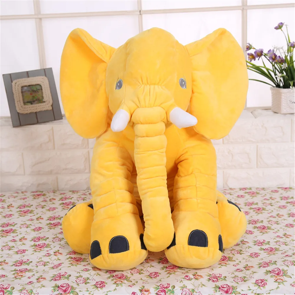 Cute Plush Colorful Elephant Soft Stuffed Wild Animal Toy With Big Ears,Pink Blue Grey elephants