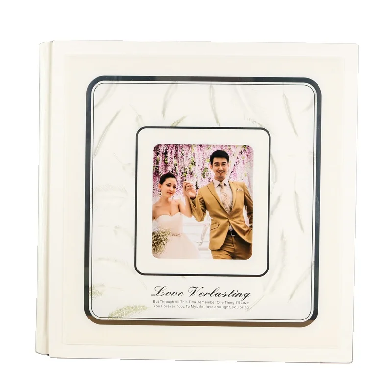 Photo album factory beautiful design white acrylic elegant 12x12 peel and stick photo album