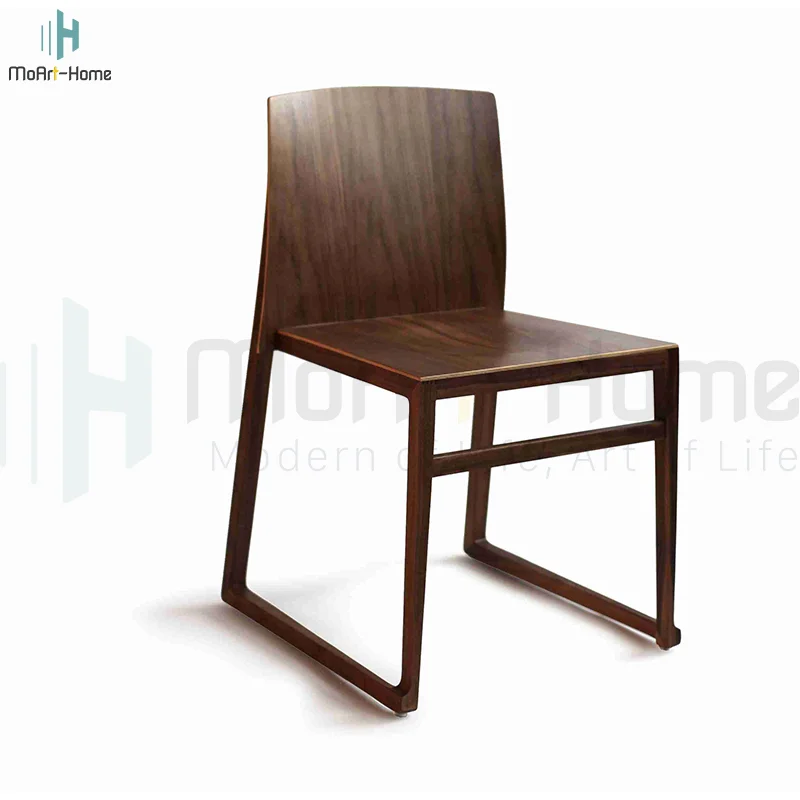 New Model Sled Chair Wooden Leg Dining Chair Restaurant Furniture Bar Stool Factory Wholesale