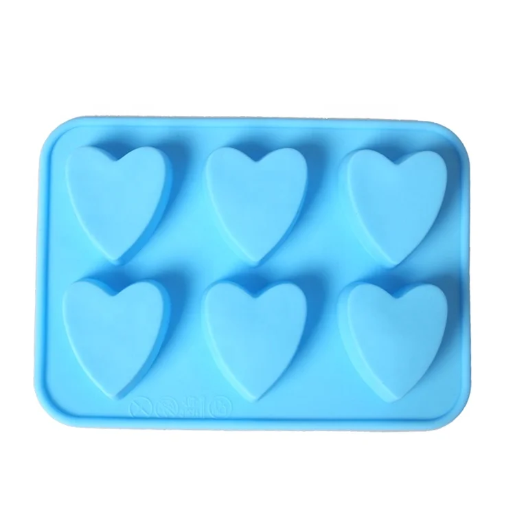 Силиконовая форма в форме сердца, 6 штук