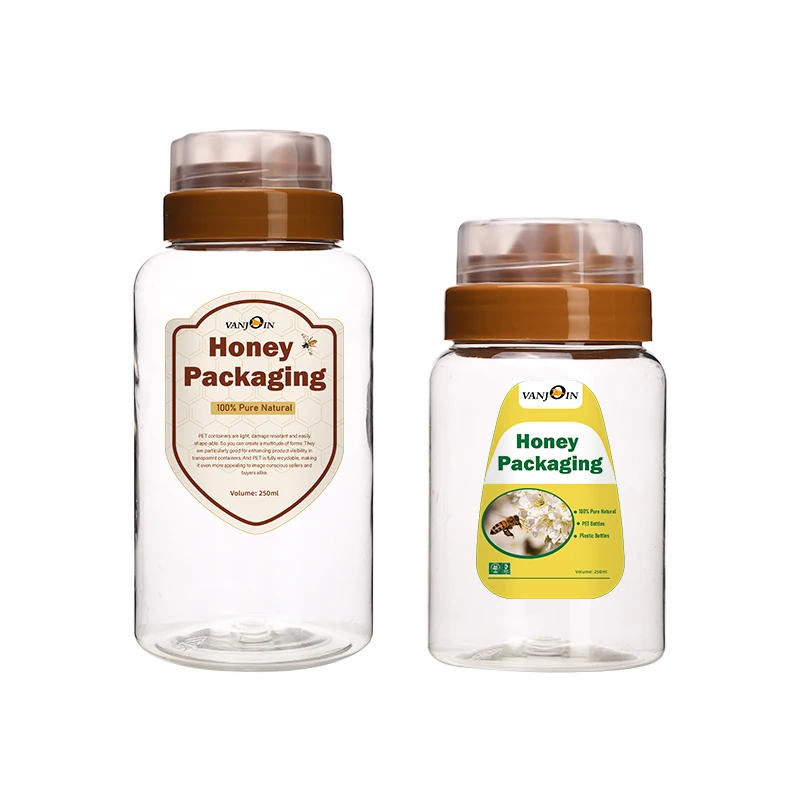 different hot style honey jars plastic bottles for olive oil sauce vinegar storage tank round square in cheap price good quality