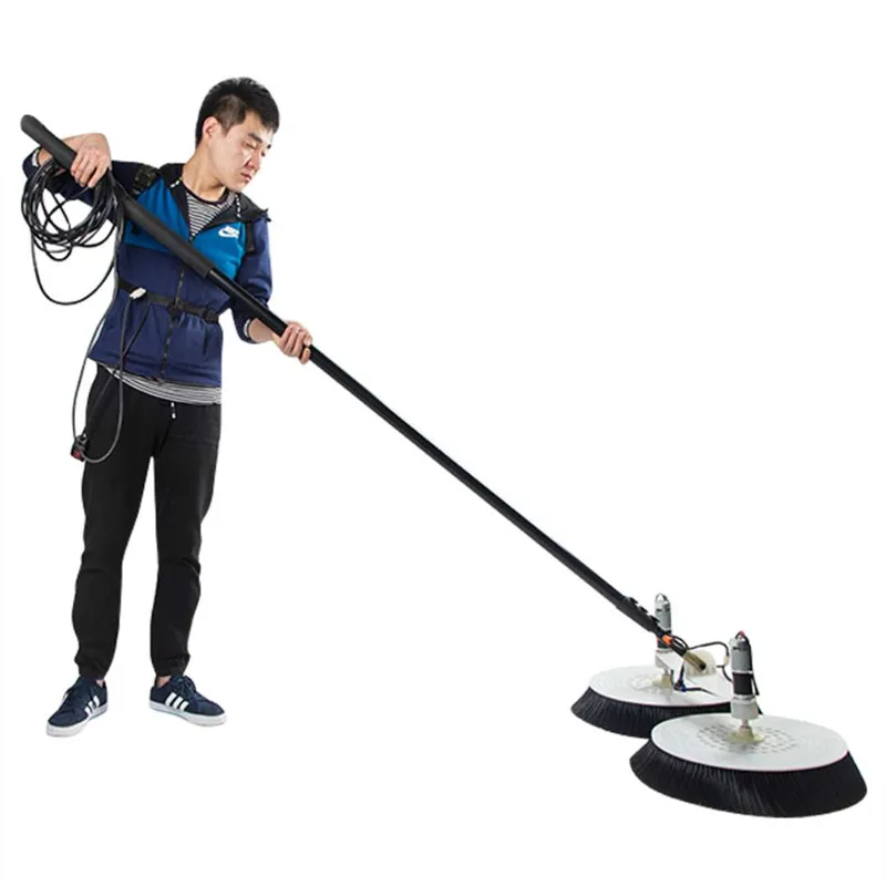 Двойные щетки для очистки солнечных панелей оборудование очиститель фотоэлектрических с телескопическим