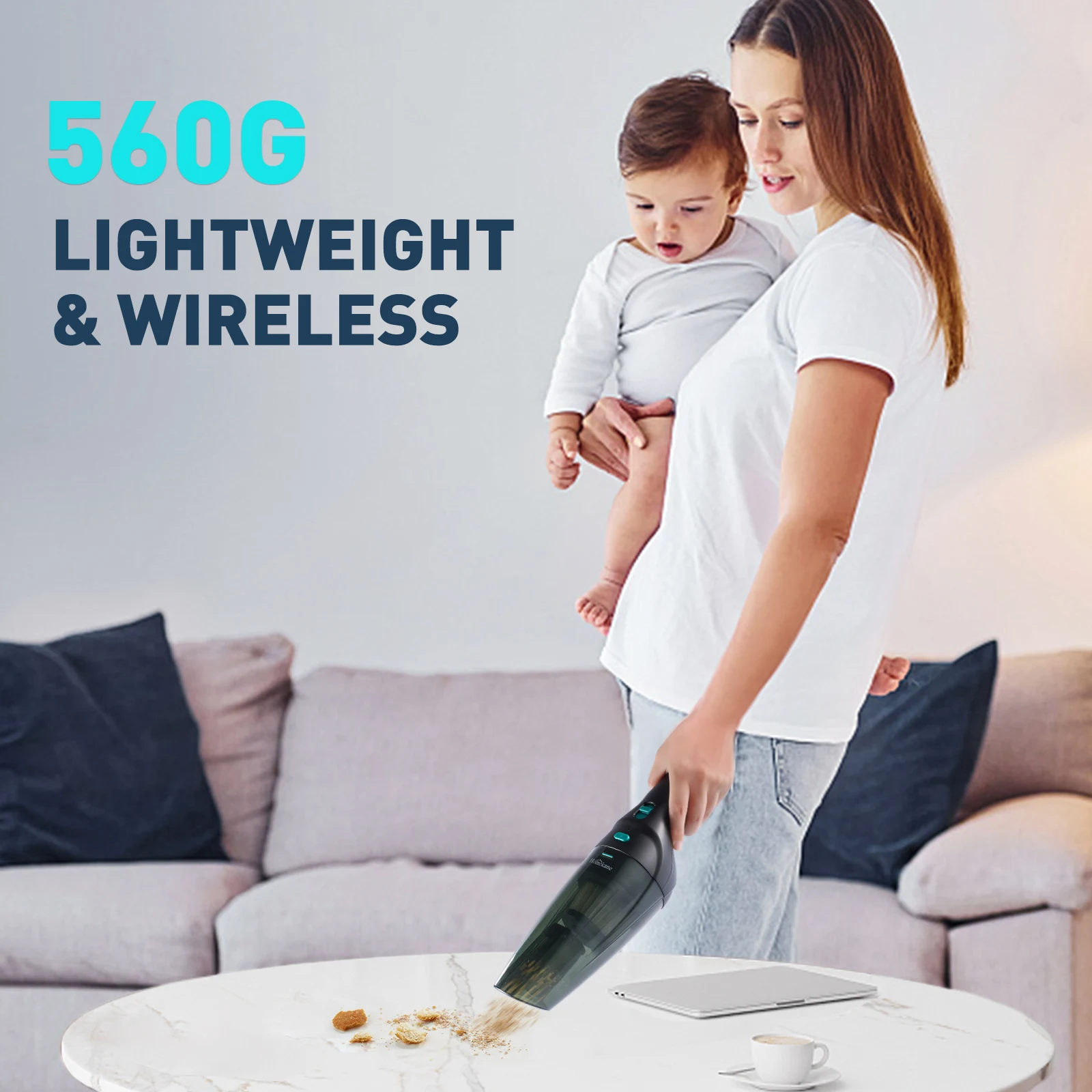 Mini Portable 12v Car Vacuum Cleaner Cordless Portable Wireless Car Vacuum Cleaner Rechargeable