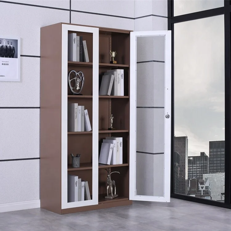Wholesale folding 2 glass sliding door metal file cabinet metal storage cabinet cupboard