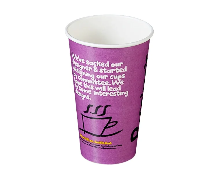 24ozB disposable cold drink quality single wall paper cup with custom logo
