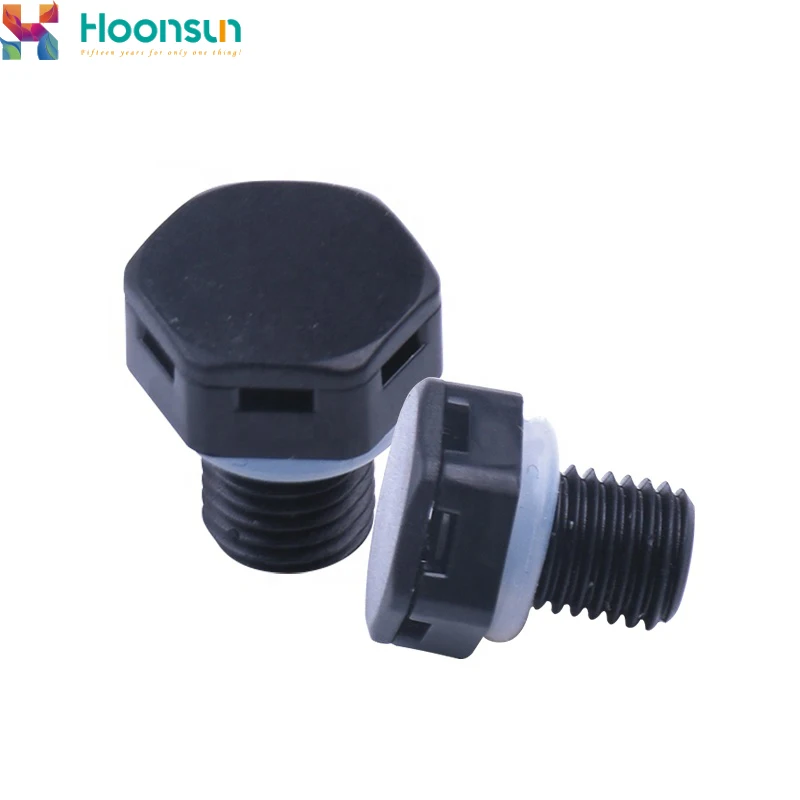 Plastic Black Waterproof IP68 M12*1.5 Screw Vent Plug