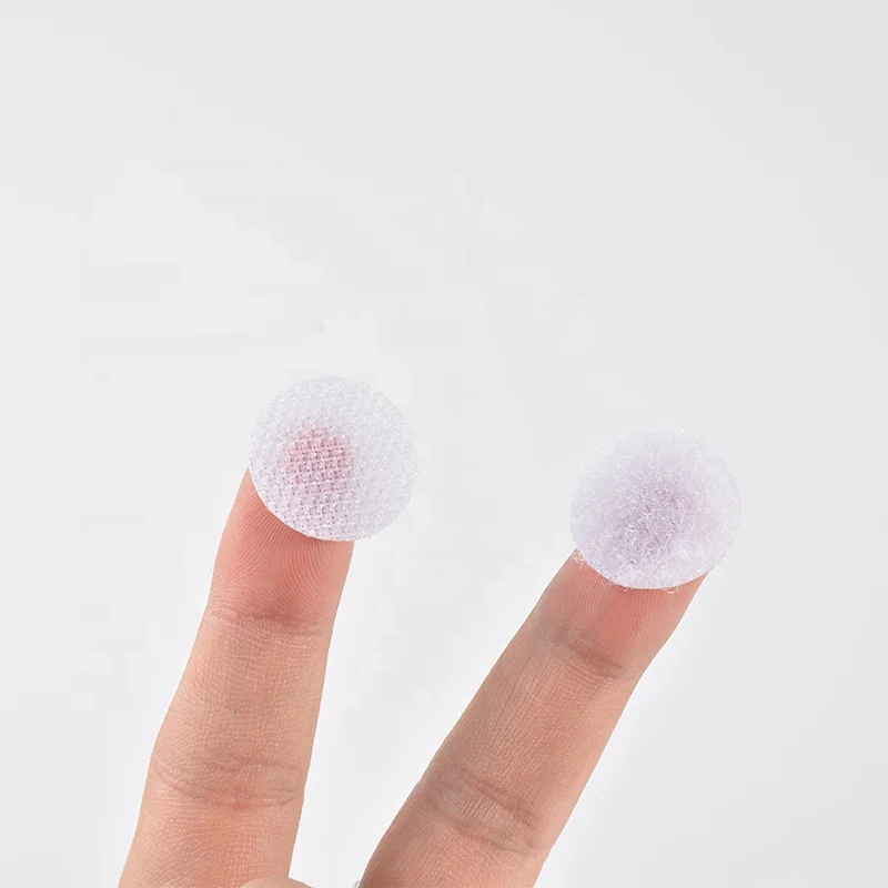 Stock Quality 16mm 20mm adhesive hook and loop round dots sticky coins