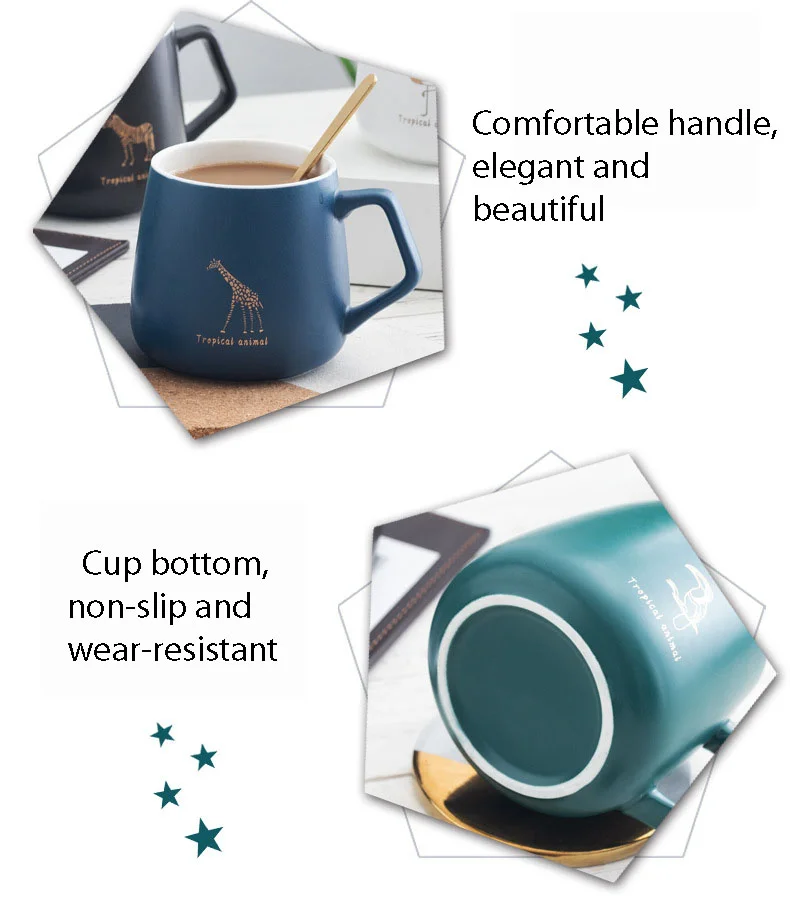 
Hot selling Nordic ins business gift large capacity coffee cup office home water cup porcelain coffee ceramic mug with lid spoon 