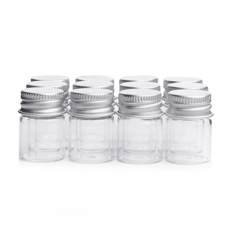 
Transparent Flat Bottom Glass Spice Test Tube Rack 6 with Screw lid 