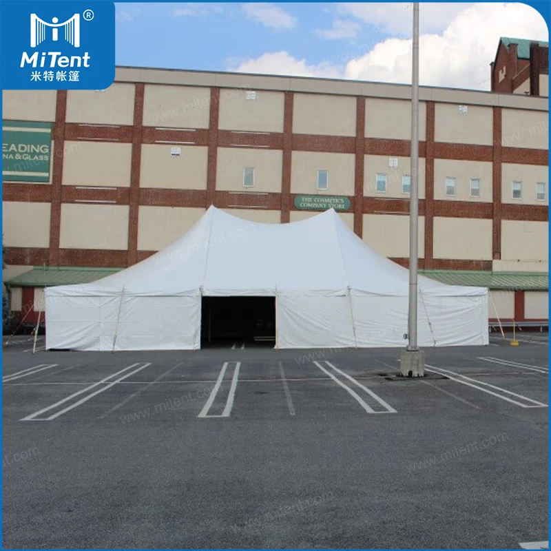 Luxury 80x80ft Canvas Wedding Pole Circus Tent for 250 Seaters with Decorated Ceiling Liners