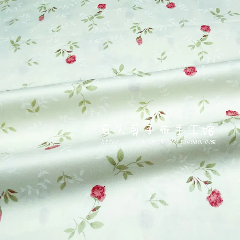 
Rose Fragrance Twill Cotton Printed Sewing Fabric Making Bedding Handmade Finish Photo Props Cloth 