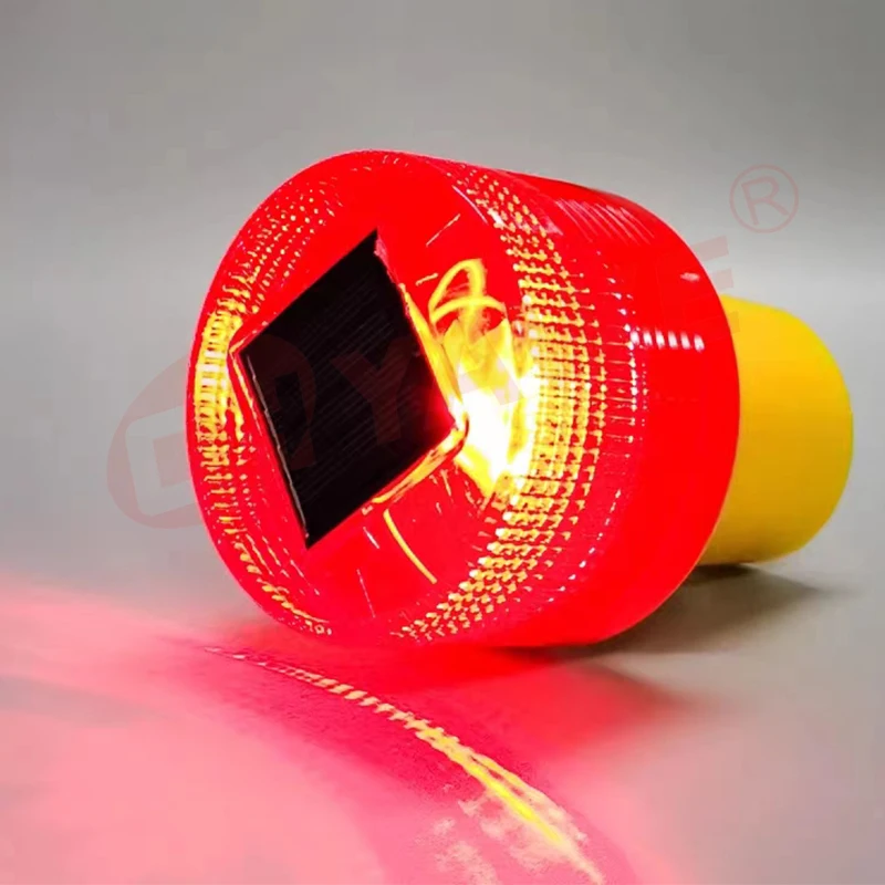 Solar warning light roadblock light Daytime Night 24 Hours Red Solar LED Flashing Warning Light