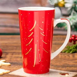 Custom Printed Porcelain Couple Mug Gift Set Sublimation Water Cup Christmas Series Ceramic Coffee Mug