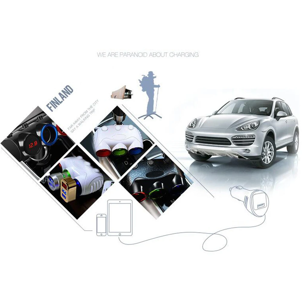 Car cigarette lighter Adapter charger socket for Tablet PC mobile phone GPS charging