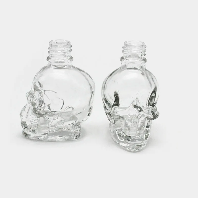 Wholesale 25ml Clear Skin Care Cosmetic Glass Bottle Skull Head Dropper Essential Oil Glass Bottles