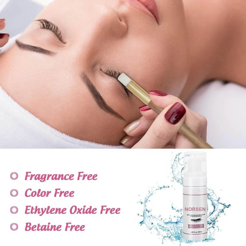 Private Label Eyelash Extension Cleanser Eyelid Foaming Cleanser Lash Foam Shampoo for Extensions Fur PBT Mink Hand Made 3 Years