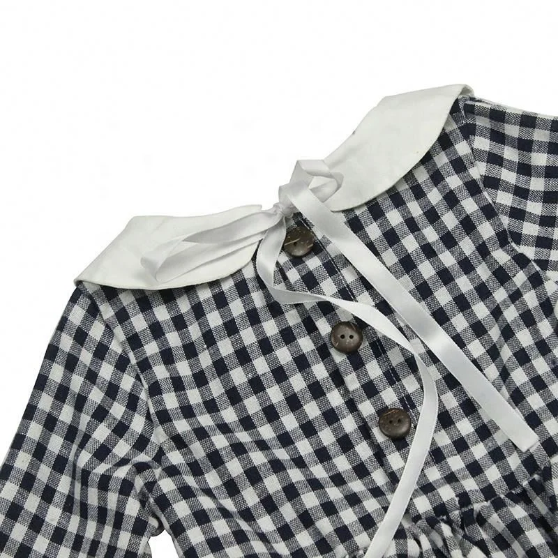 
Bulk Buy Infant Clothes Baby Cute Long Sleeve Girls Romper Black And White Plaid Bodysuit 