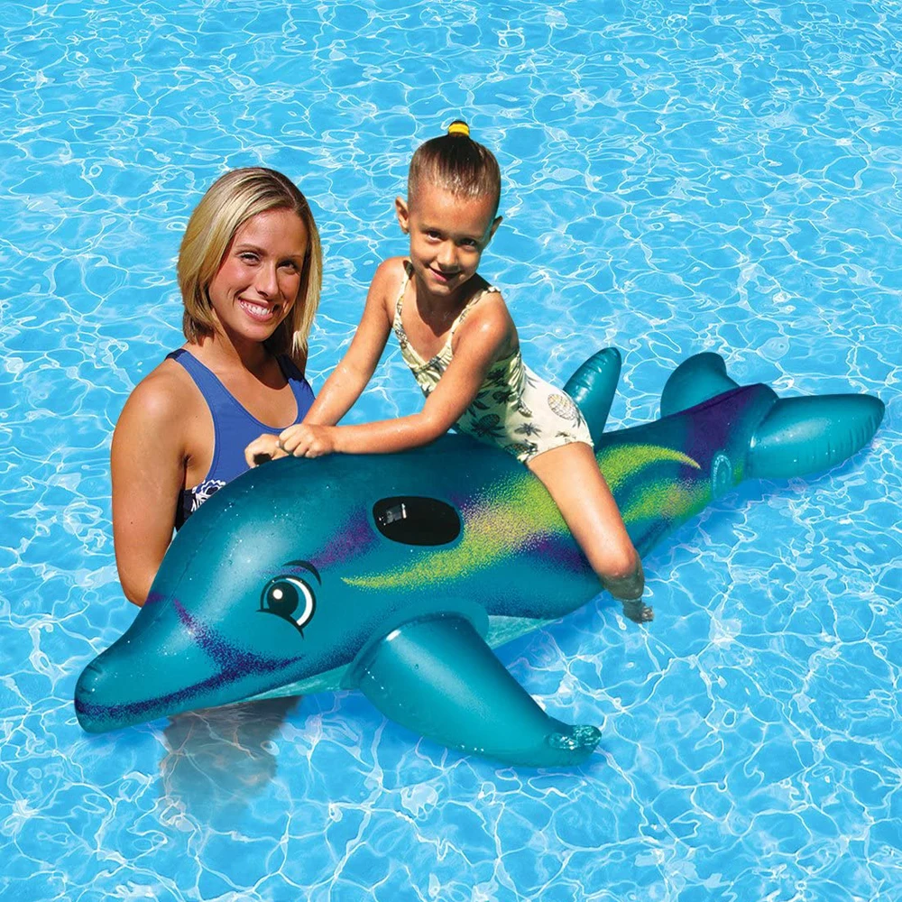 CPC FCCA Poolmaster Dolphin Knight Inflatable Pool Float for Kids Swimming Pool Inflatables Ride-on Pool Toys Raft Lounge