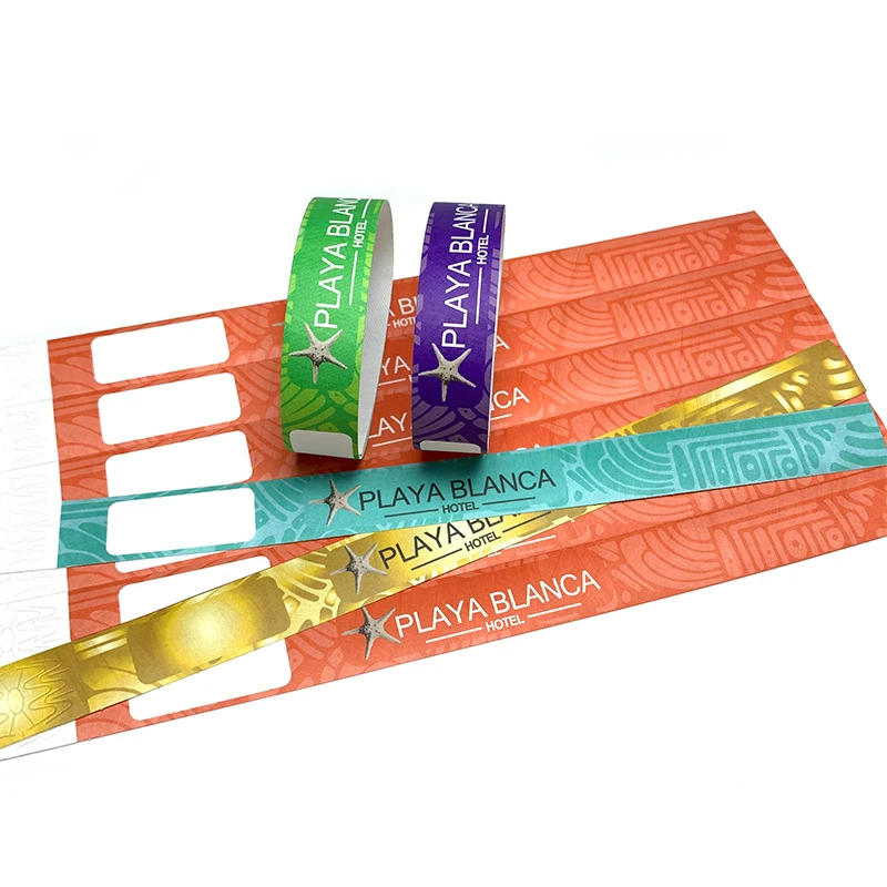 Disposable Rfid Waterproof Writable Id Wristband Bracelet Hotel Room Precoated Tyvek Paper Bracelets