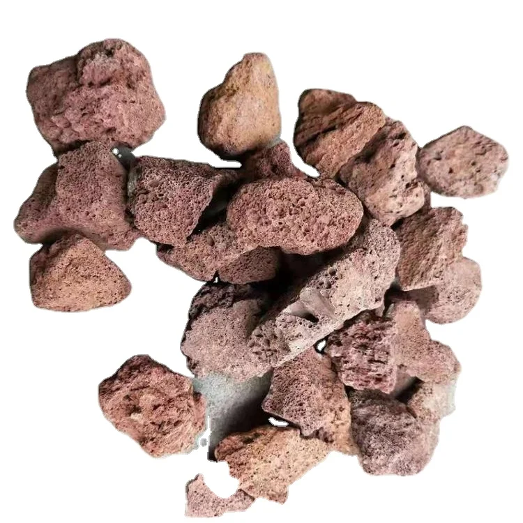 Good quality and low price of red lava stone volcanic rock for garden road paving