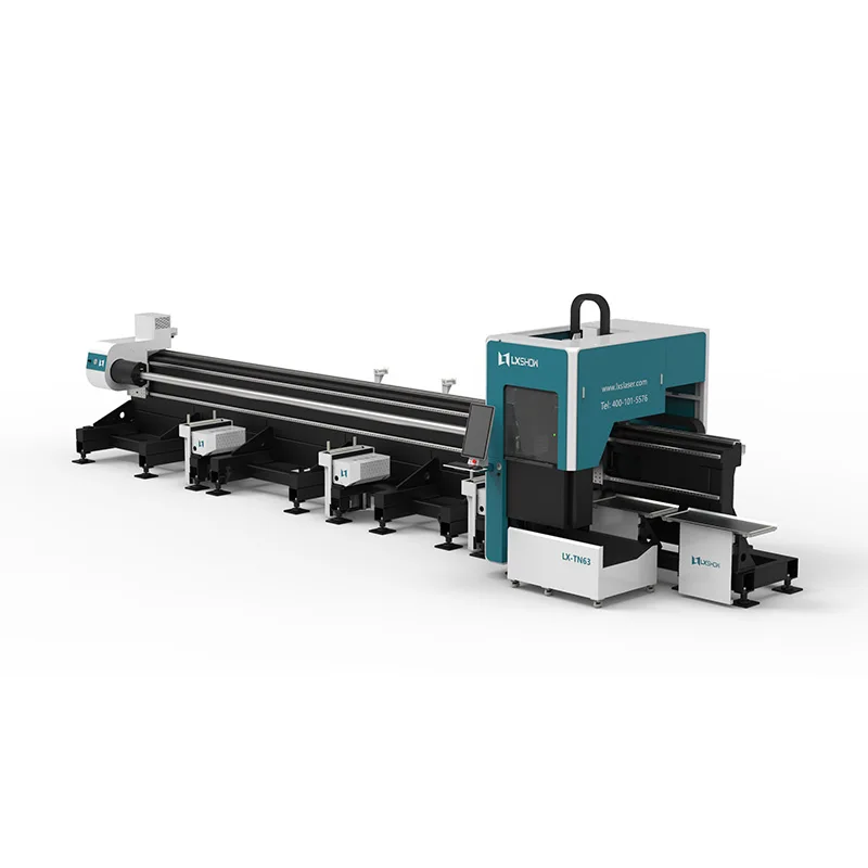 LX Side Mount  45 Degrees H Beam Profile And Square Pipe Laser Cutter Ms Ss Lazer Tube Pipe Cutting For Metal