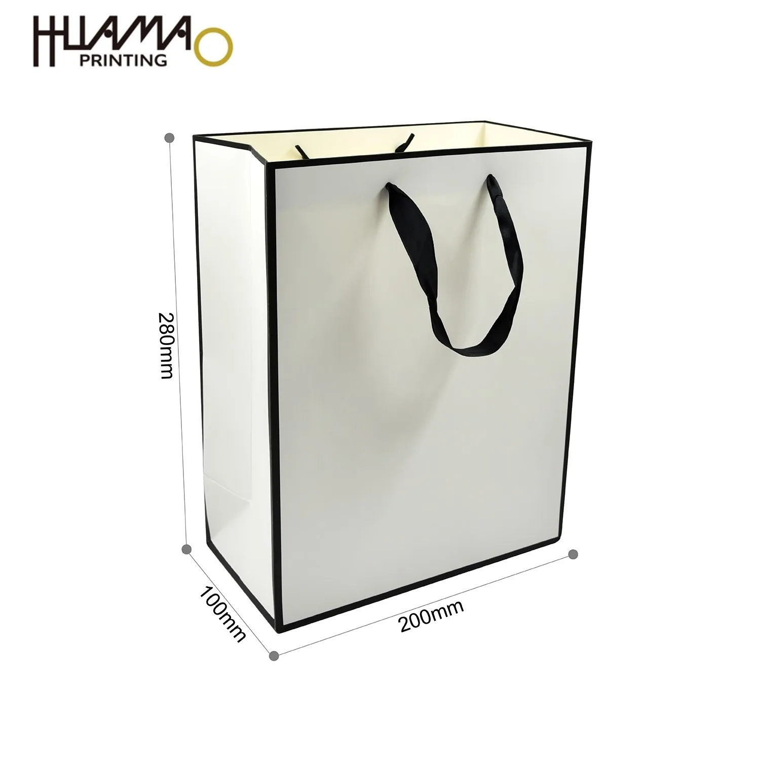 China Supplier Custom Logo Printed Paper Gift Bag White Clothes Shopping Bag Ribbon Handle Paper Gift Shopping Bag