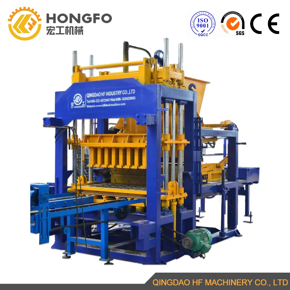 QT5-15 Fully Automatic Hydraulic Press Cement Concrete Hollow Brick Molding Machine For Sale