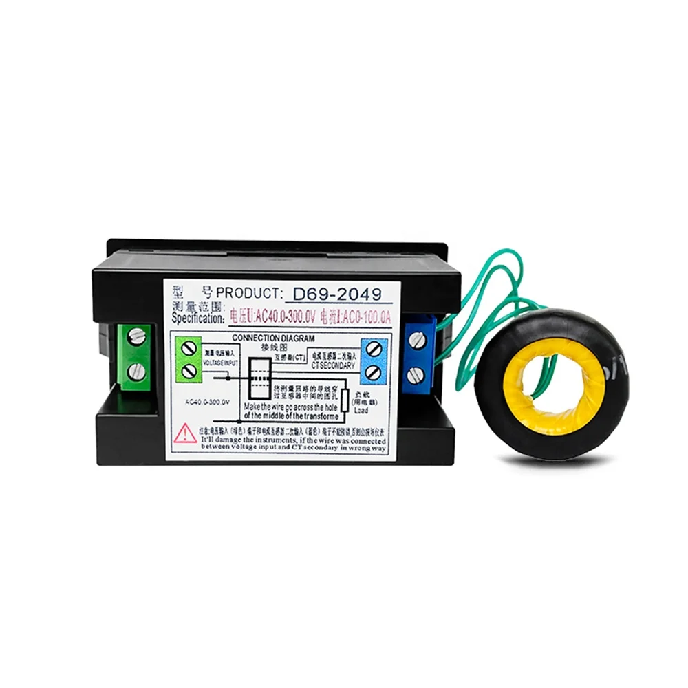 AC Power Meter AC40-300V 100A Voltage Current Color LCD Display Panel Digital Voltmeter Ammeter Watt Active Power Energy Monitor